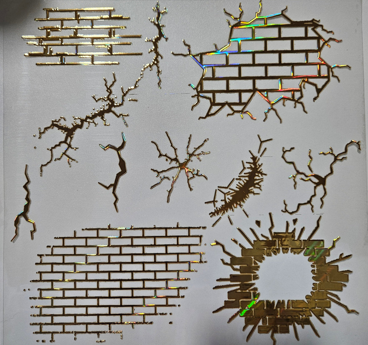 #151 Metallic Brick and Cracks