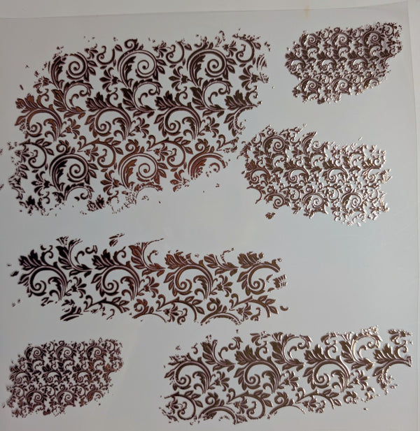#133 tooled leather patches Metalliic 3 color options