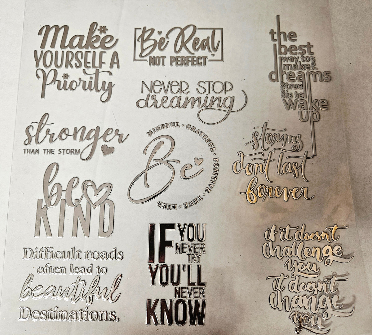 #36 Metallic UV DTF- Make Yourself a Priority- available in Gold, Silver