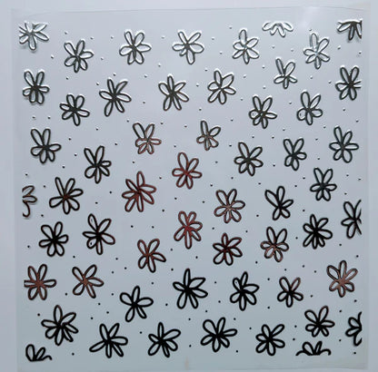 #129 Metallic doodle flowers 3 color options