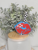 Patriotic Lips - Straw topper (In Color)
