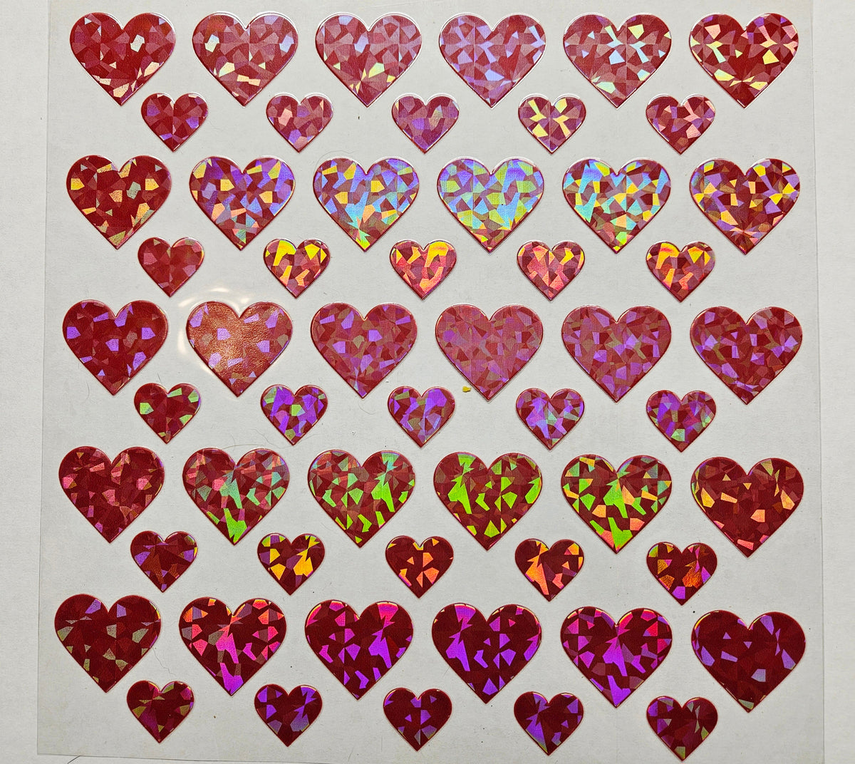 #61 Metallic hearts-- available in Shattered Red and Pink