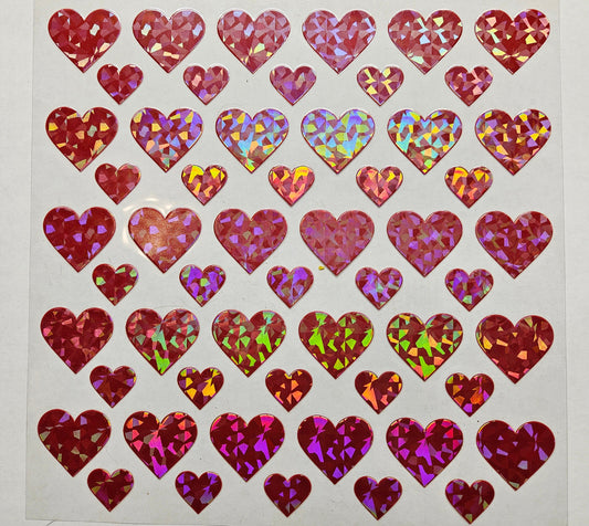 #61 Metallic hearts-- available in Shattered Red and Pink