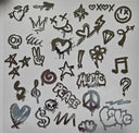 #152 Metallic Graffiti Elements