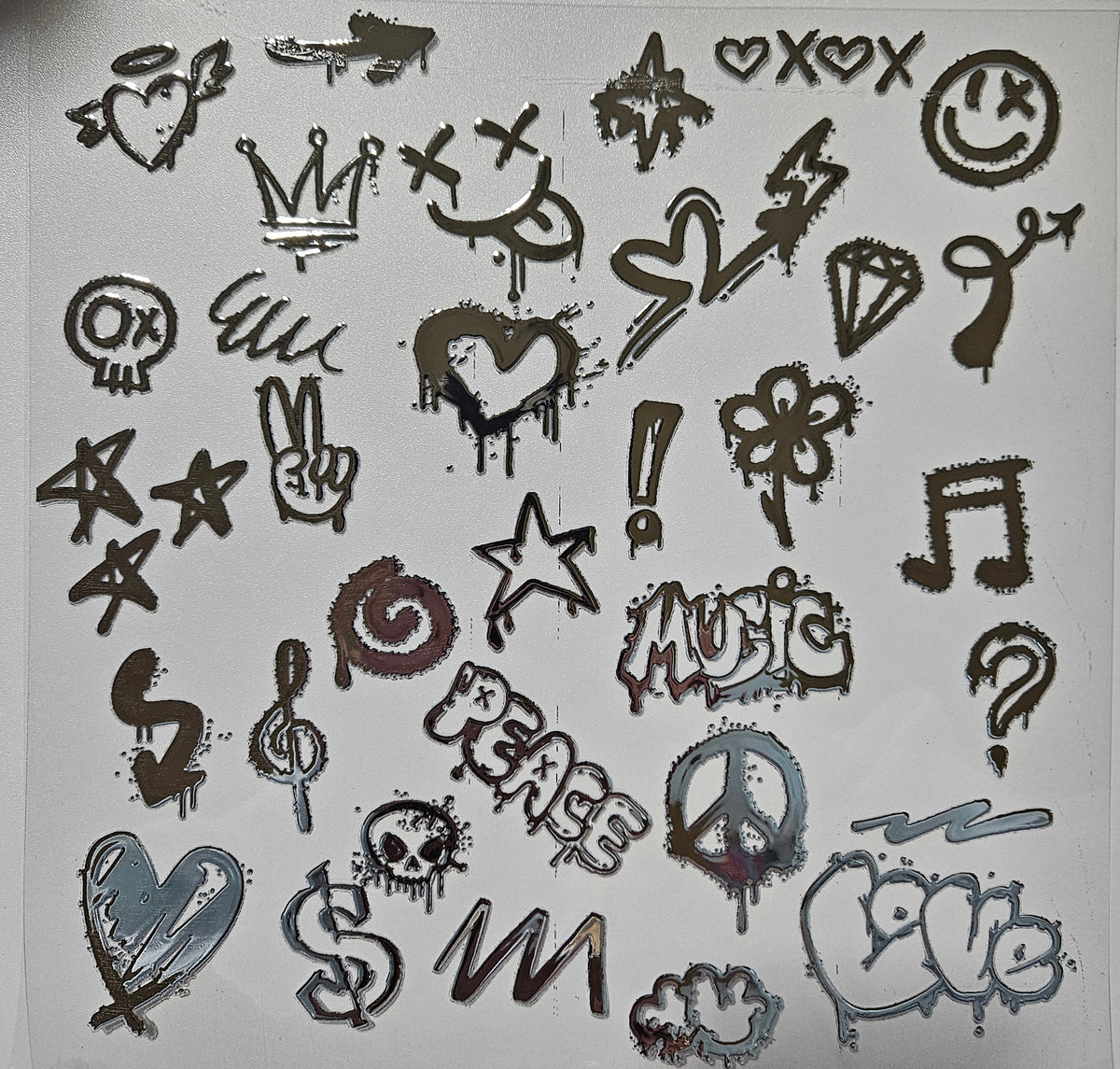 #152 Metallic Graffiti Elements
