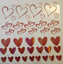 #34 Metallic UV DTF-Open Hearts- available in Gold, Silver, Holo Red, Holo Pink, and Holo white