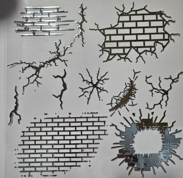 #151 Metallic Brick and Cracks