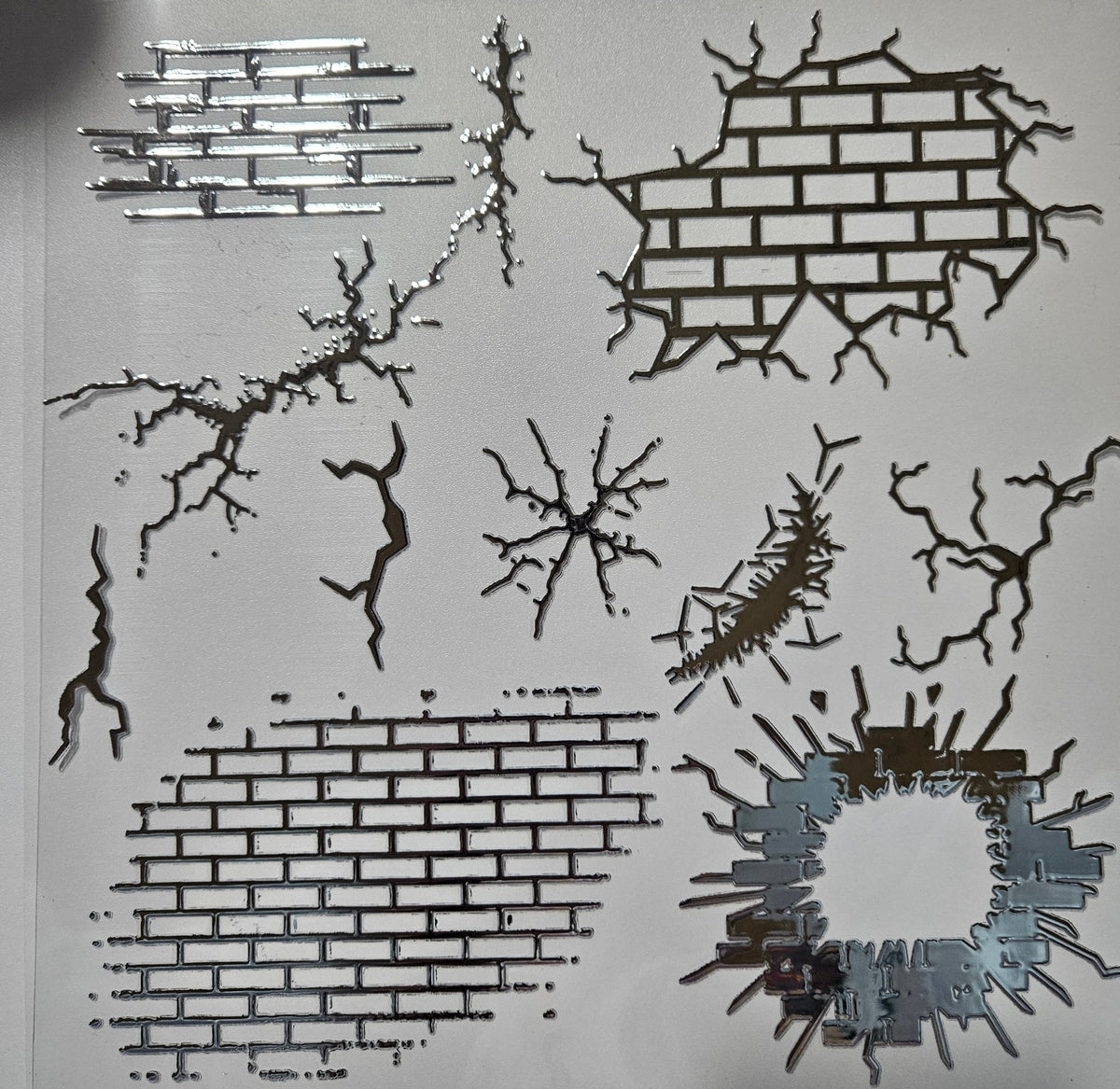 #151 Metallic Brick and Cracks