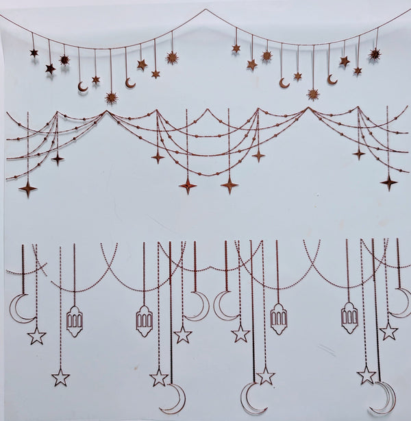 #124 Metallic and Holographic Celestial Garland  5 colors Options