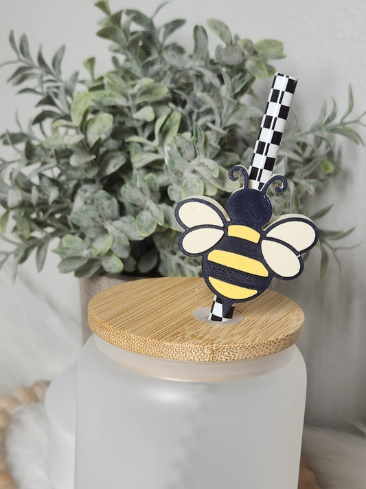 Bumble Bee - Straw topper (In Color)
