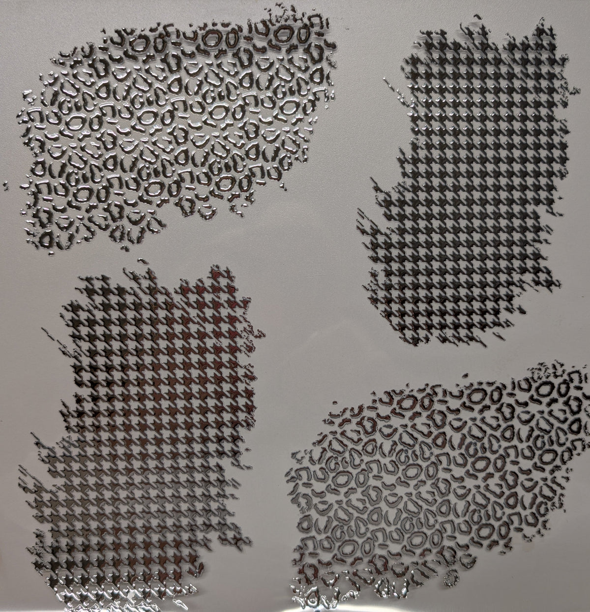 #142 Metallic Houndstooth and Leopard  patches