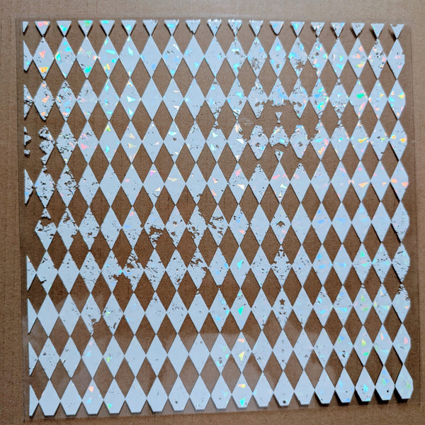 #62 Distressed Harlequin Shattered- available in Teal, Purple, Orange and Black