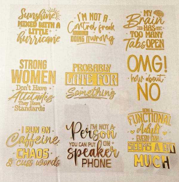 #47 Metallic UV DTF-Sunshine mixed with Hurricane- available in Gold, Silver