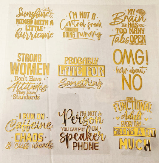 #47 Metallic UV DTF-Sunshine mixed with Hurricane- available in Gold, Silver