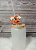 Pumpkin Bow - Straw topper (In Color)