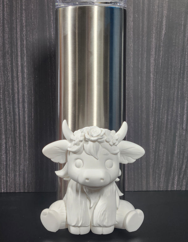 Floral Highland Cow - Tumbler Elements