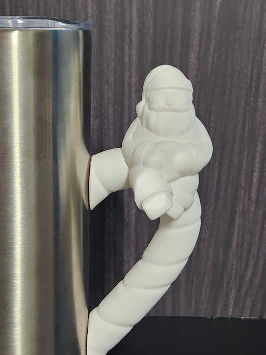 Candy Cane Santa- Tumbler Handle