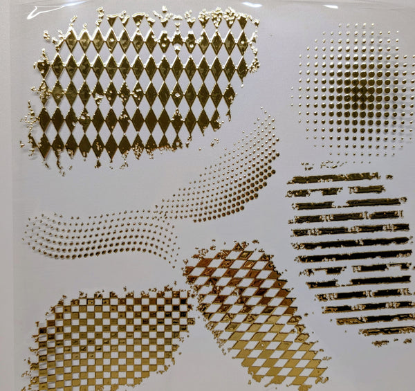 #140 Metallic Harlequin and Dots patches