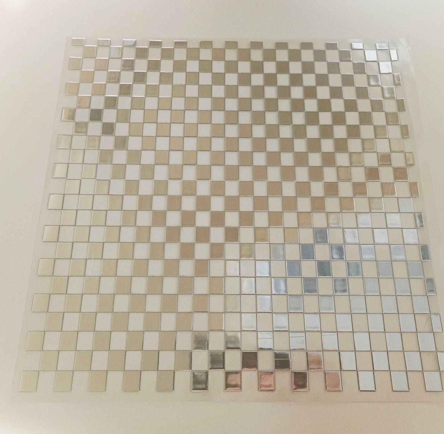 #3 Metallic UV DTF- Checkered- available in Gold and Silver