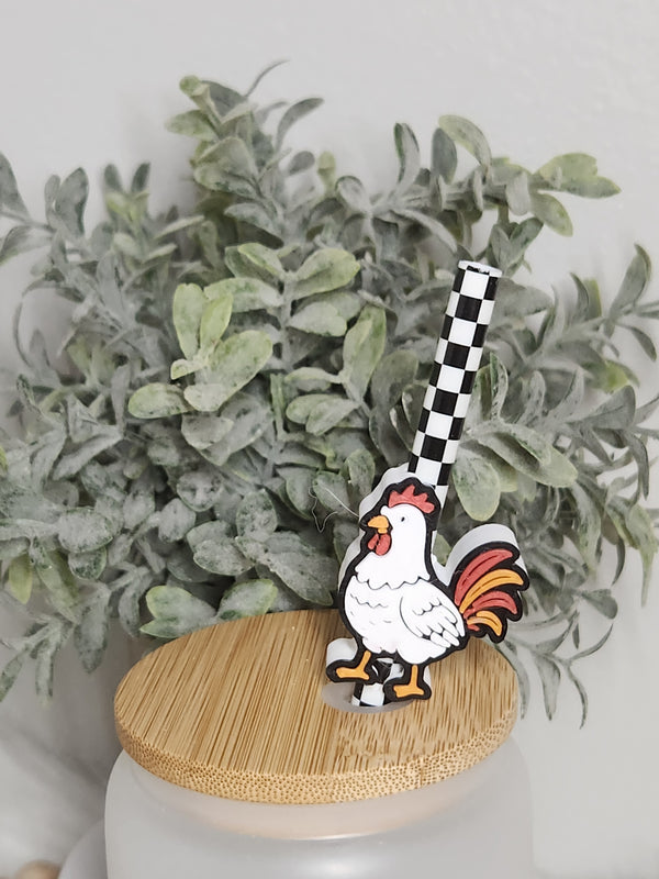 Chicken - Straw topper (In Color)