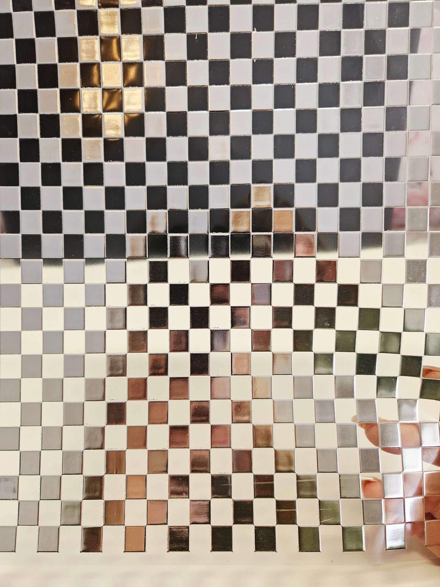 #3 Metallic UV DTF- Checkered- available in Gold and Silver