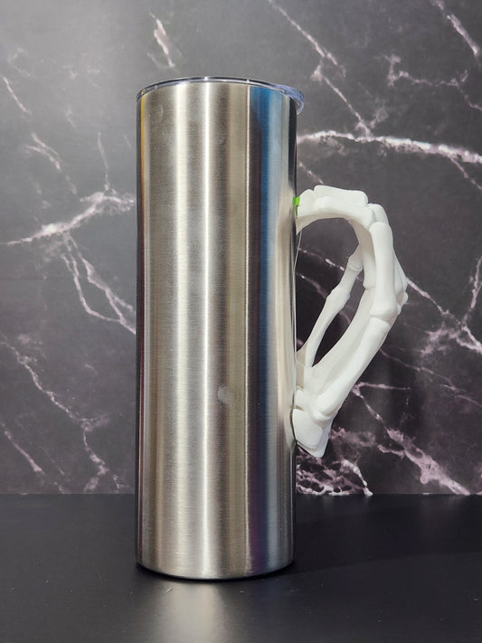 Heart Shaped Skeleton Hand - Tumbler Handle