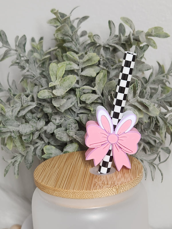 Bunny Bow - Straw topper (In Color)