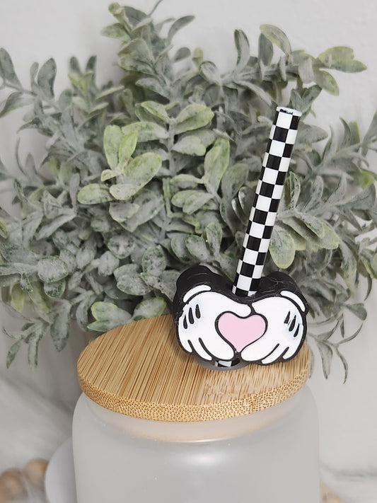 Mouse Heart Hands - Straw topper (In Color)