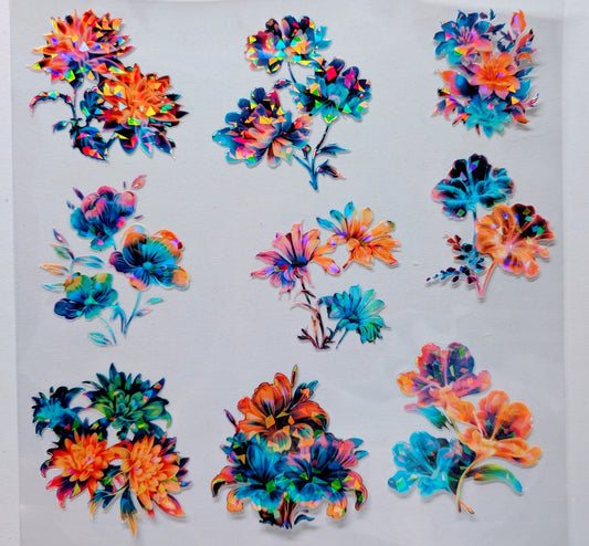 #106 Neon floral Holographic