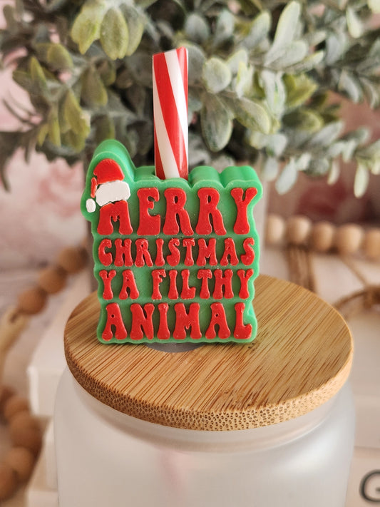 Merry christmas ya filty animal- Straw topper