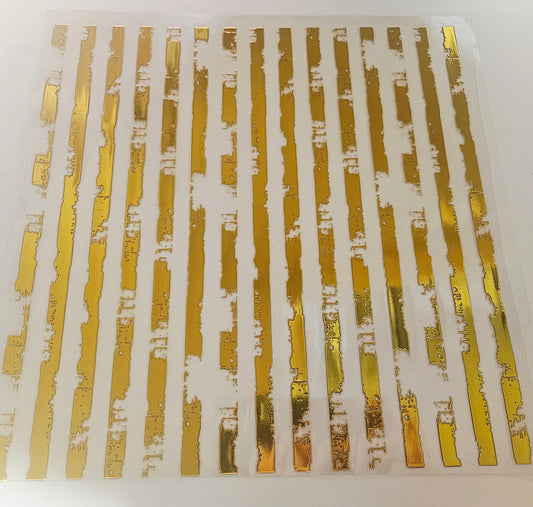 #8 Metallic UV DTF- Distressed Stripes- available in Gold and Silver