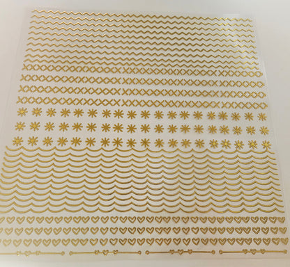 #10 Metallic UV DTF- Doodle Lines- available in Gold and Silver