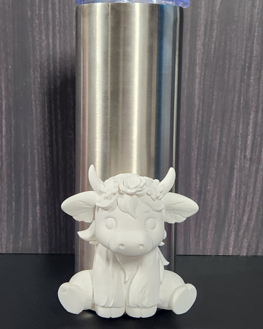 Floral Highland Cow - Tumbler Elements