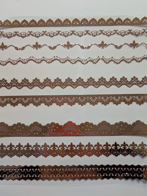 #127 Metallic and Holographic Lace Borders 3 color options
