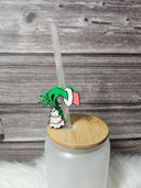 grinch hand a tree cake - Straw topper (In Color)