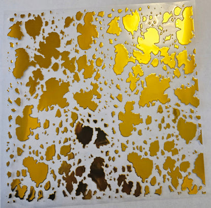#32 Metallic UV DTF-Cow Spots- available in Gold, Silver, Holo Black, Holo Teal and Holo Pink, Holo White