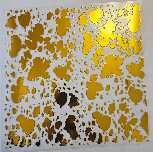 #32 Metallic UV DTF-Cow Spots- available in Gold, Silver, Holo Black, Holo Teal and Holo Pink