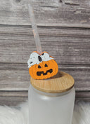 Snoopy on a pumpkin- Straw topper (In Color)