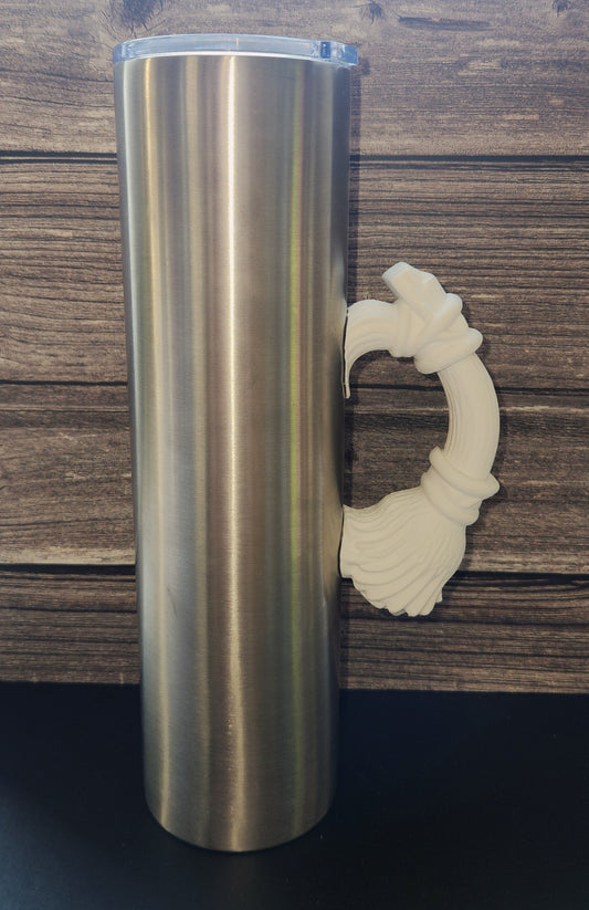 Creepy witches' broom -Tumbler Handle