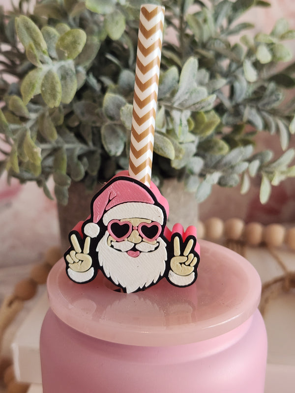 Peace out Santa - Straw topper (In Color)