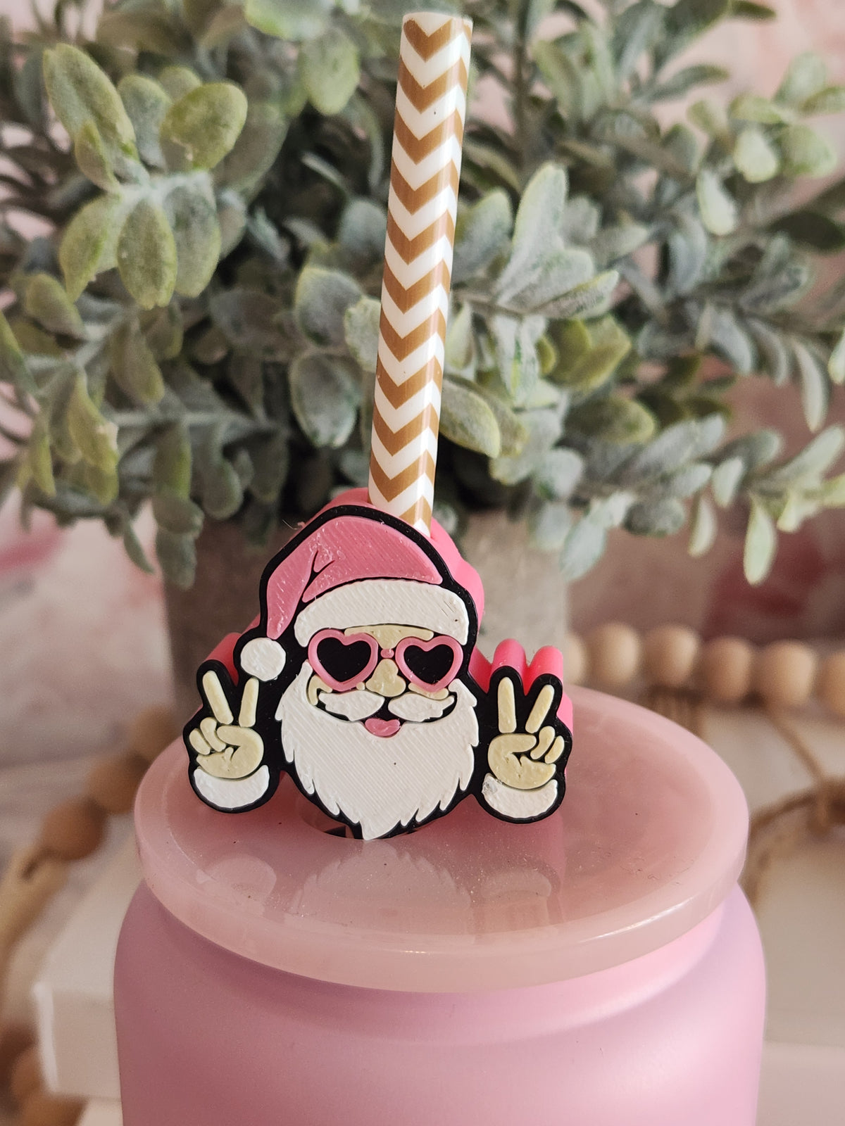 Peace out Santa - Straw topper (In Color)