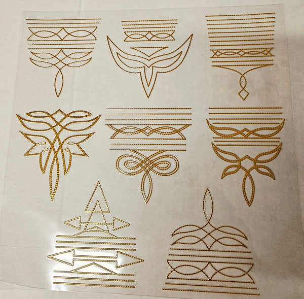 #43 Metallic UV DTF- Boot Stitches- available in Gold, Silver