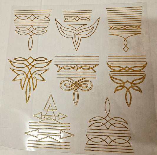 #43 Metallic UV DTF- Boot Stitches- available in Gold, Silver