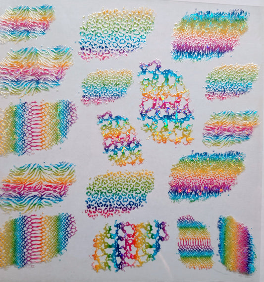 #75 Neon Animal Print Patches Shattered effect