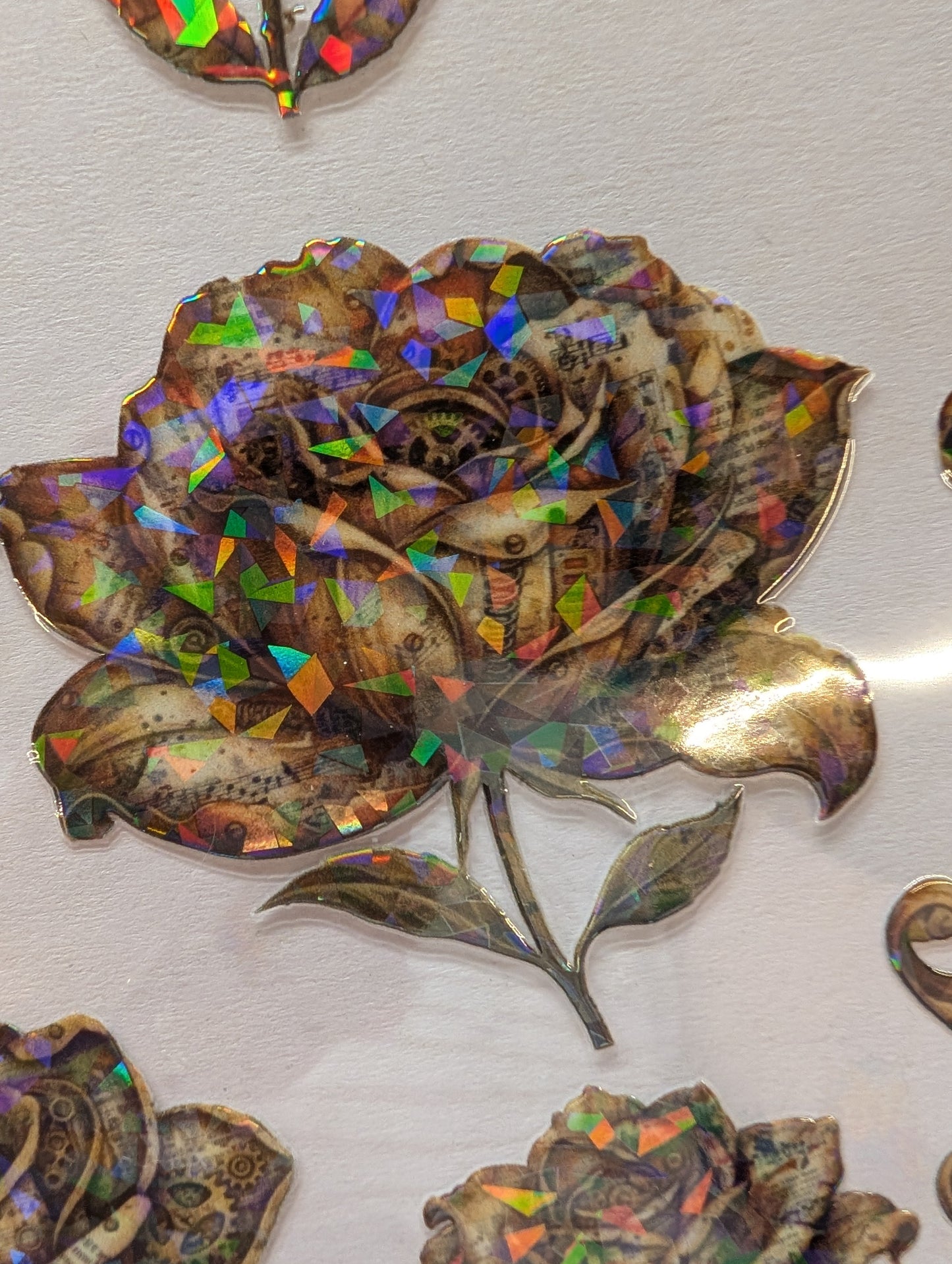 #113 Steampunk Floral Brown Shattered