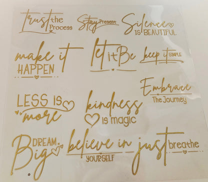 #5 Metallic UV DTF- Trust the process- available in Gold and Silver