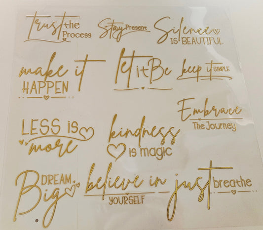 #5 Metallic UV DTF- Trust the process- available in Gold and Silver