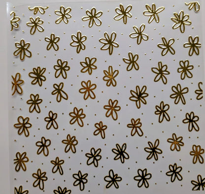 #129 Metallic doodle flowers 3 color options