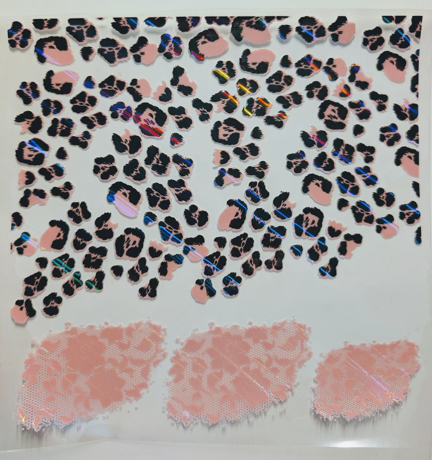 #126  Holographic Pink Leopard and Lace