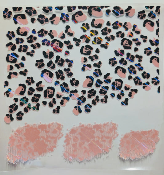#126  Holographic Pink Leopard and Lace
